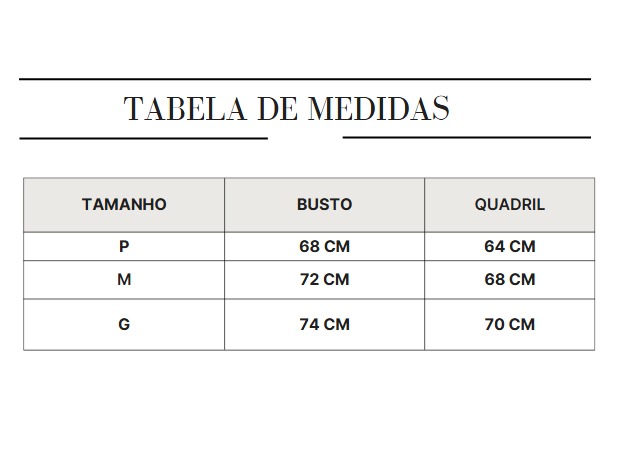 Tabela de Medidas